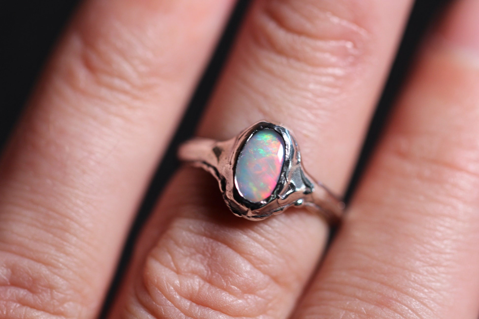 Lightning Ridge Opal and Sterling Silver Ring