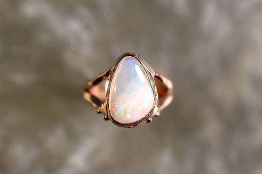 Coober Pedy Opal and Solid 9ct Rose Gold Ring