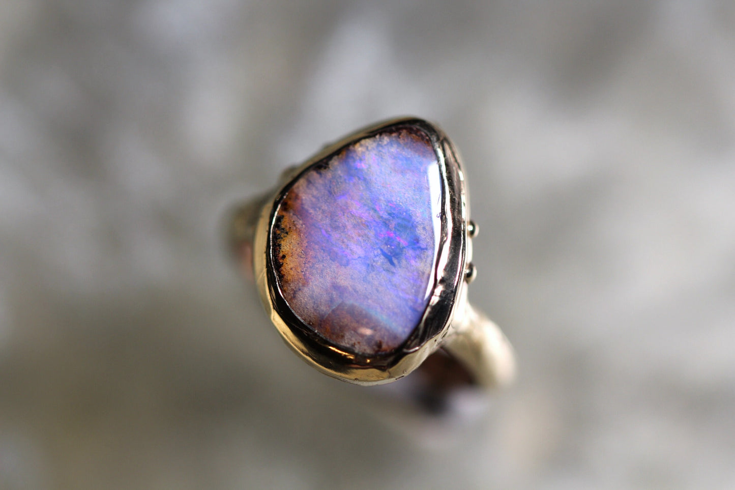 Boulder Opal and Solid 9ct Yellow Gold Ring