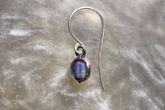 Boulder Opal and Sterling Silver Earring