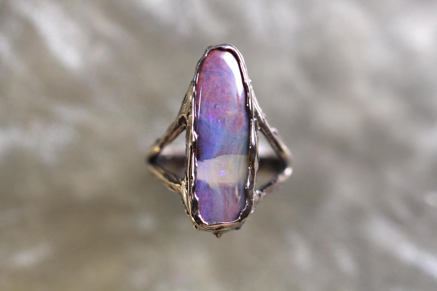 Boulder Opal and Sterling Silver Ring