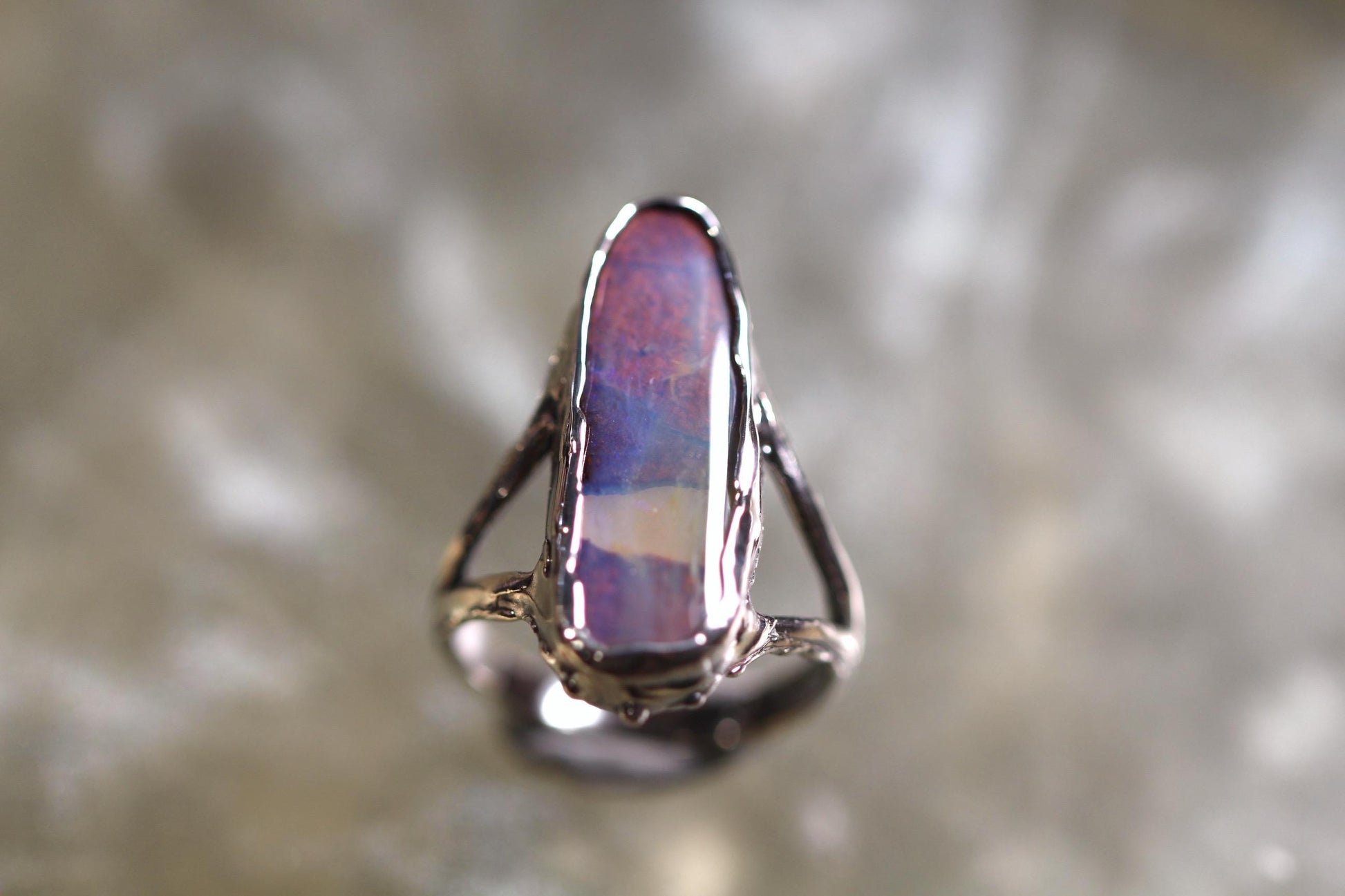 Boulder Opal and Sterling Silver Ring