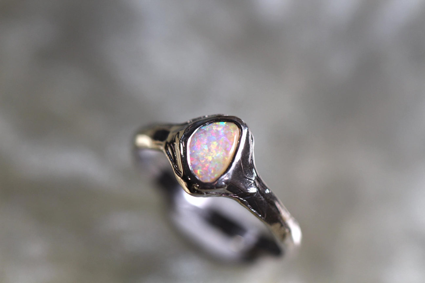 Boulder Opal and Sterling Silver Ring