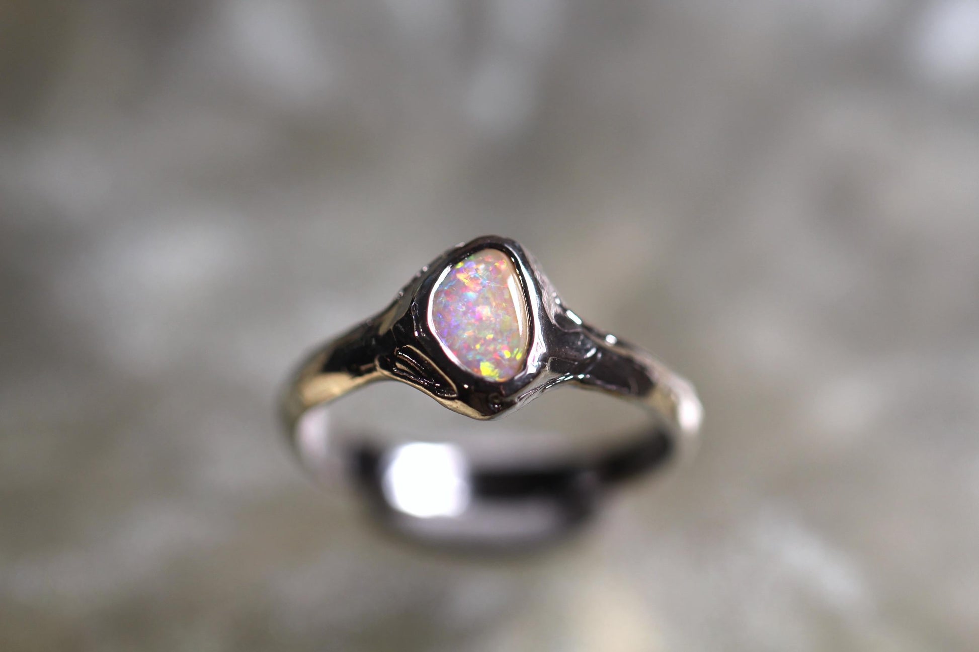 Boulder Opal and Sterling Silver Ring