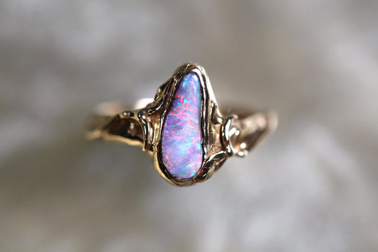 Boulder Opal and Solid 9ct Yellow Gold Ring