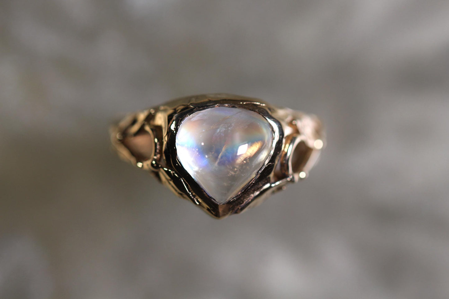 Moonstone and Solid 9ct Yellow Gold Ring