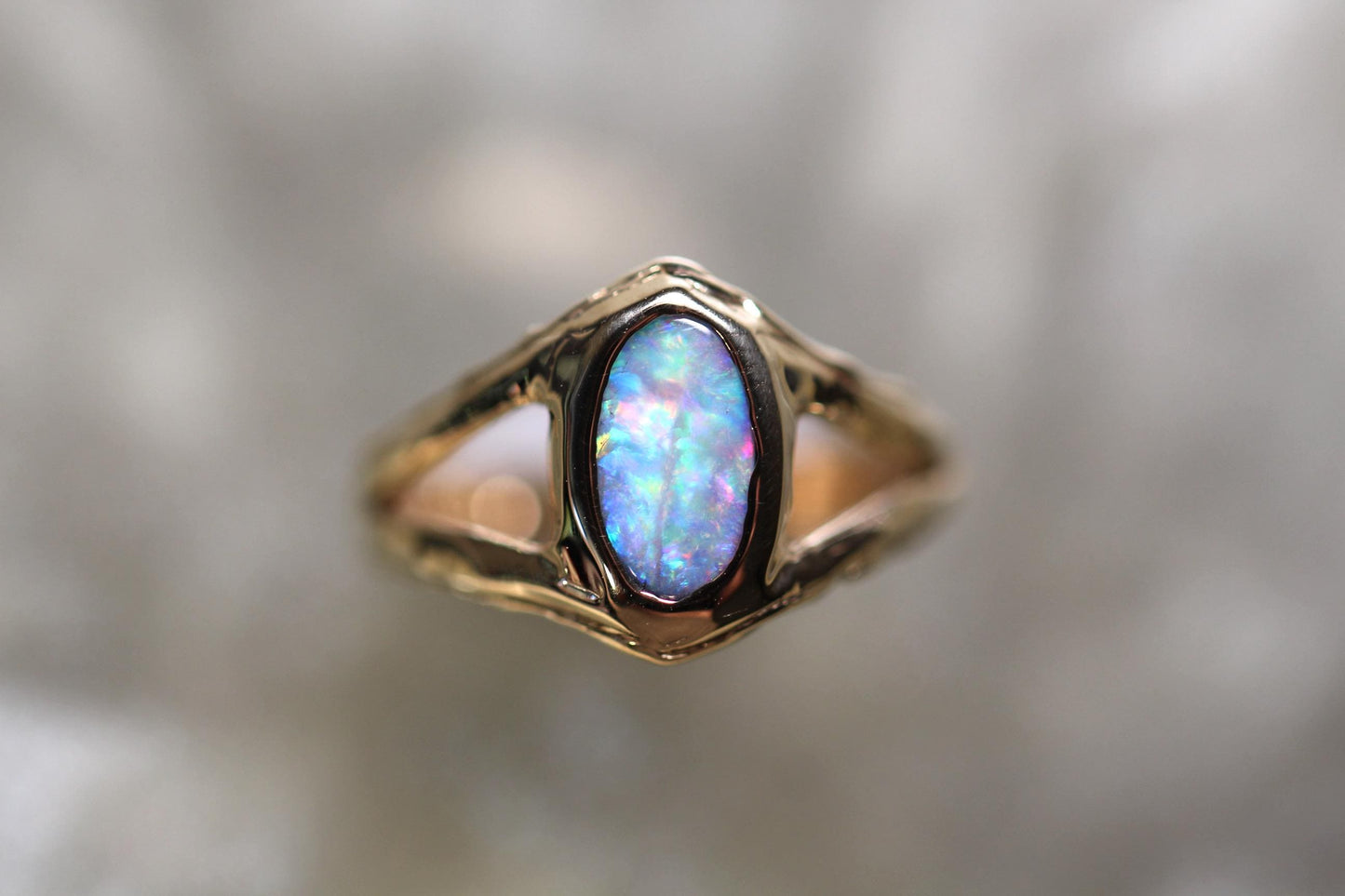 Boulder Opal and Solid 9ct Yellow Gold Ring