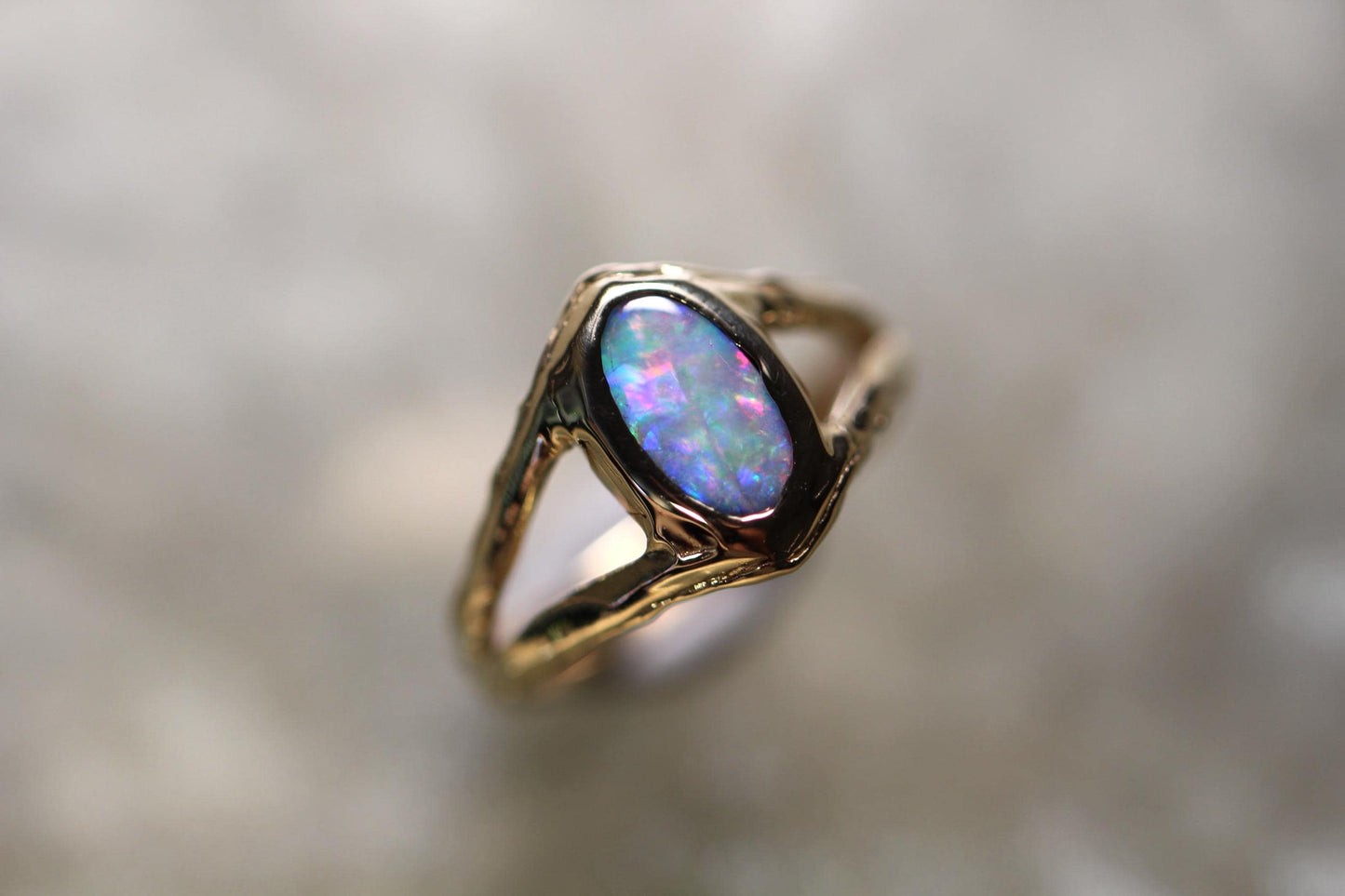 Boulder Opal and Solid 9ct Yellow Gold Ring