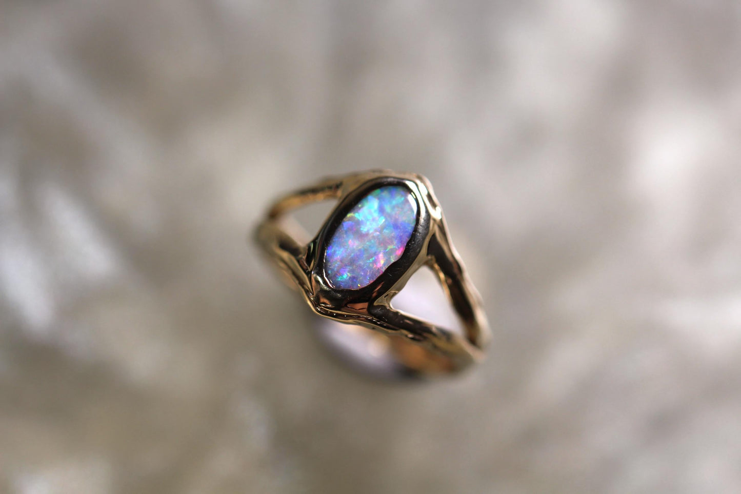 Boulder Opal and Solid 9ct Yellow Gold Ring