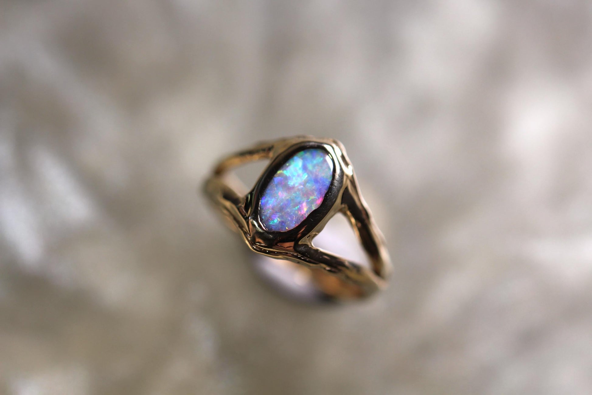 Boulder Opal and Solid 9ct Yellow Gold Ring