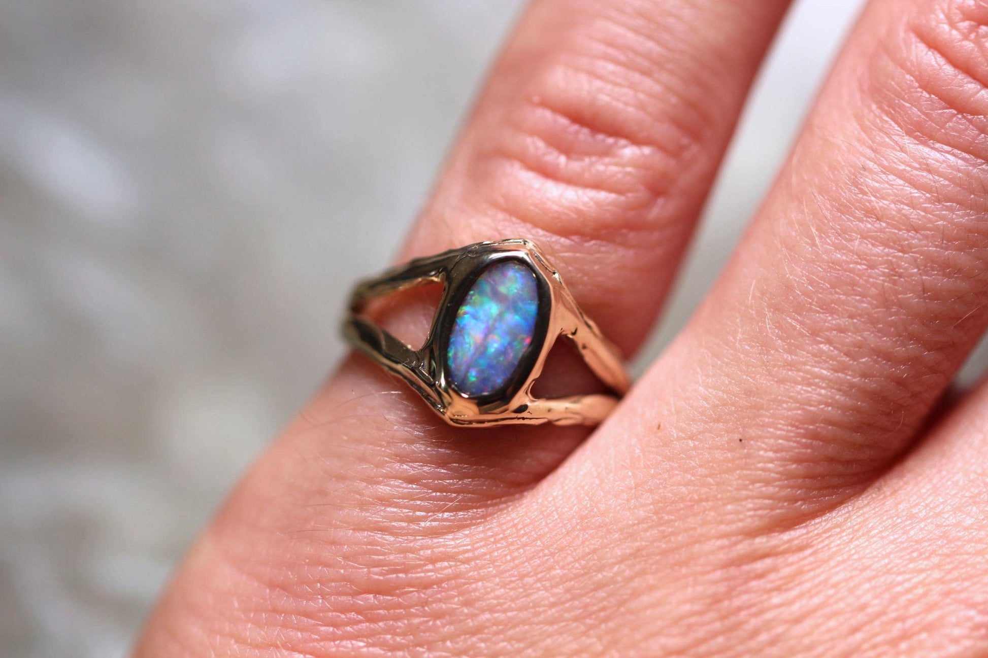 Boulder Opal and Solid 9ct Yellow Gold Ring