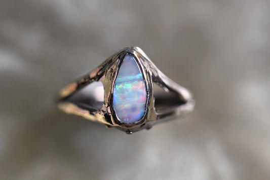 Boulder Opal and Sterling Silver Ring