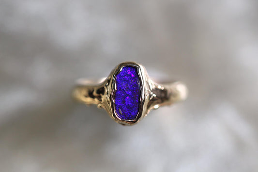 Boulder Opal and Solid 9ct Yellow Gold Ring
