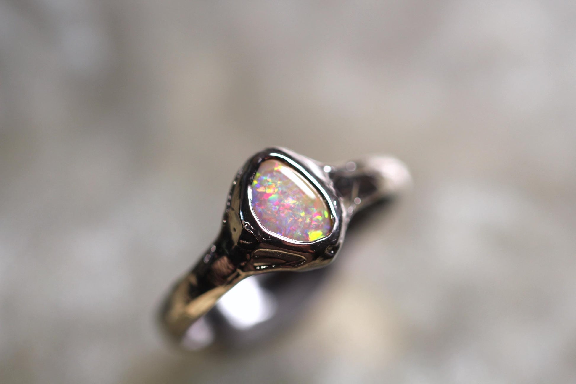 Boulder Opal and Sterling Silver Ring