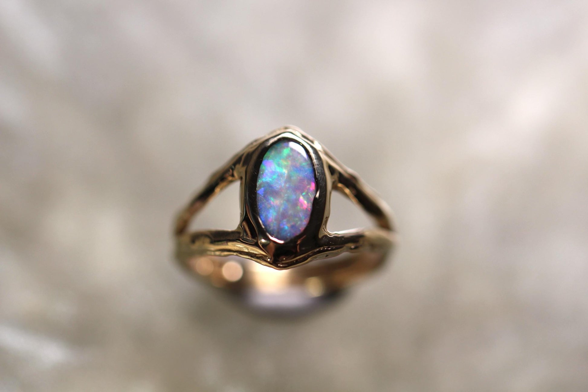 Boulder Opal and Solid 9ct Yellow Gold Ring