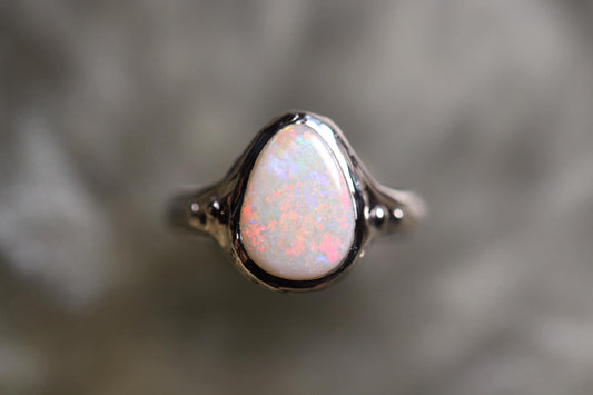 Coober Pedy Opal and Sterling Silver Ring