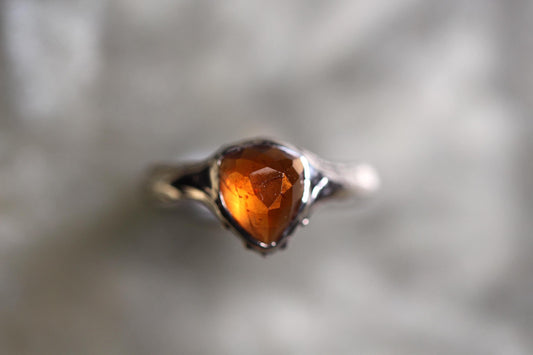 Hessonite Garnet and Sterling Silver Ring