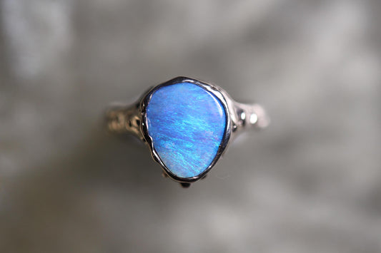 Boulder Opal and Sterling Silver Ring